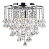 Dorchester 4 Lamp Chrome Ceiling Light With Crystal Buttons