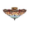 Dragonfly Tiffany Semi Flush Ceiling Light