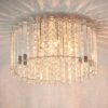 Hanna 4 Lights Clear Crystals Flush Ceiling Light In Chrome