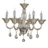 Murato 6 Bulb Cognac Crystal Chandelier Light Carved In Chrome