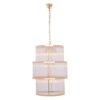 Salas Large Ribbed Pattern 3 Tier Chandelier Light In Gold