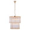 Salas Ribbed Pattern 2 Tier Chandelier Light In Gold