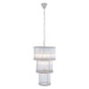 Salas Small Ribbed Pattern 3 Tier Chandelier Light In Nickel