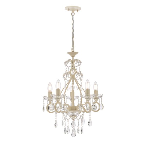 Laura Ashley Shamley 5 Light Ceiling Chandelier In Matt White Finish