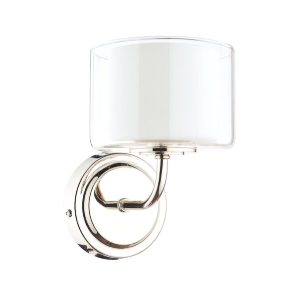 Laura Ashley Southwell Single Wall Light In Polished Nickel Finish