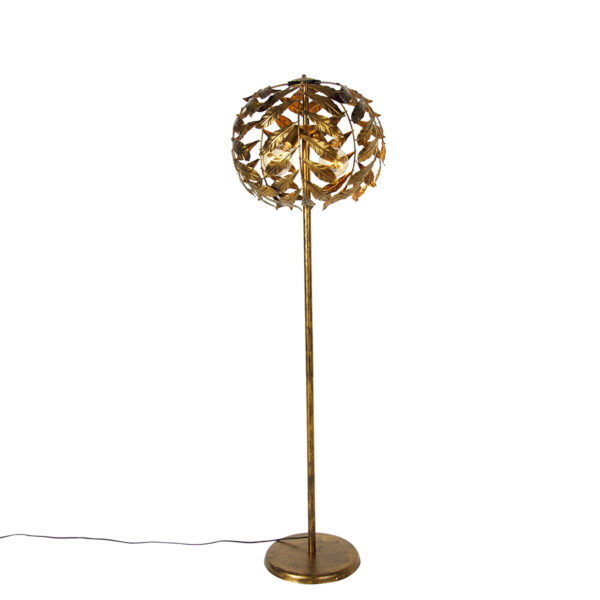 Vintage floor lamp antique gold 45 cm 4-light - Linden