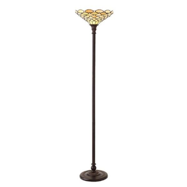 Interiors 1900 64299 Pearl Tiffany 1 Light Uplighter Floor Lamp