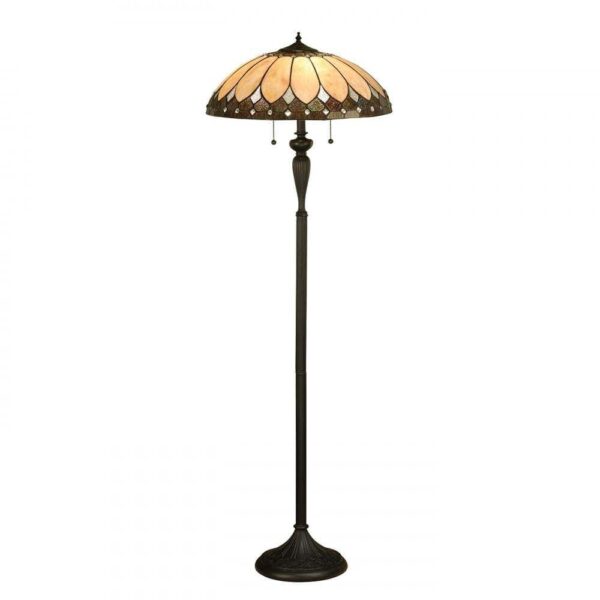 Interiors 1900 63972 Brooklyn Tiffany 2 Light Floor Lamp In Cream