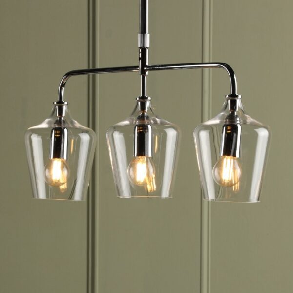 Laura Ashley Ockley 3 Light Bottle Bar Ceiling Pendant Light In Polished Chrome Finish LA3756331-Q