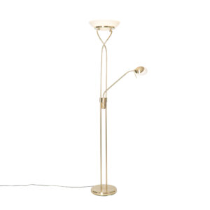 Floor lamp brass incl. LED and dimmer with reading lamp – Empoli