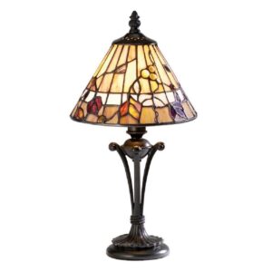 Interiors 1900 63950 Bernwood Tiffany Small 1 Light Table Lamp In Bronze With Shade