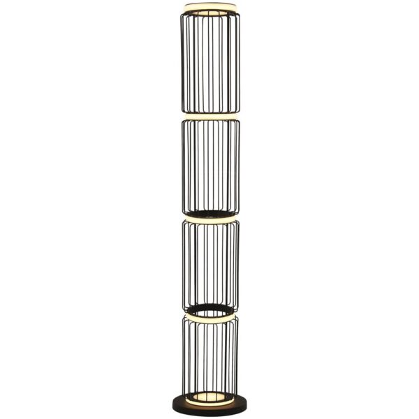 Circolo LED Cage Floor Lamp In Black And White