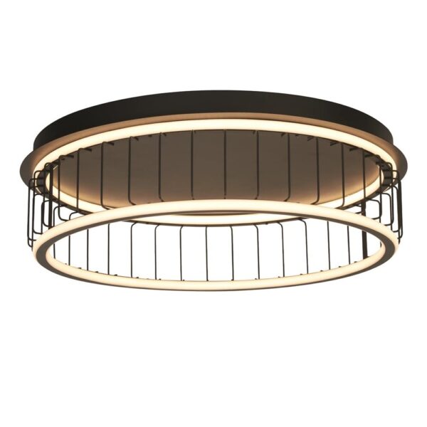 Circolo LED Cage Flush Ceiling Light Large In Black And White