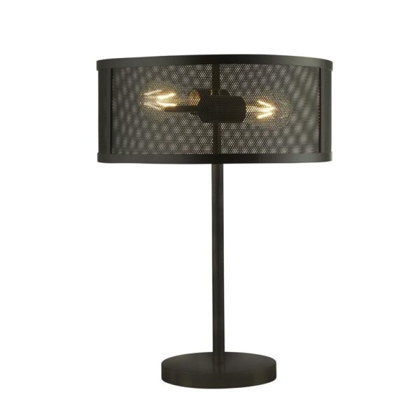 Fishnet 2 Light Metal Table Lamp In Matt Black