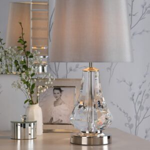 Laura Ashley Humby Crystal Touch Table Lamp With Silver Faux Shade LA3756244-Q