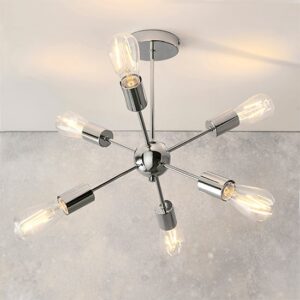 Rubens 6 Lights Semi Flush Ceiling Light In Chrome