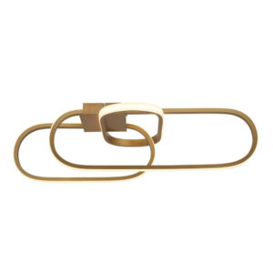 Clip LED Triple Loop Shape Flush Ceiling Light In Gold