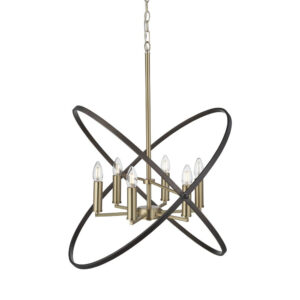 Hoopla 6 Light Ceiling Pendant Light In Bronze