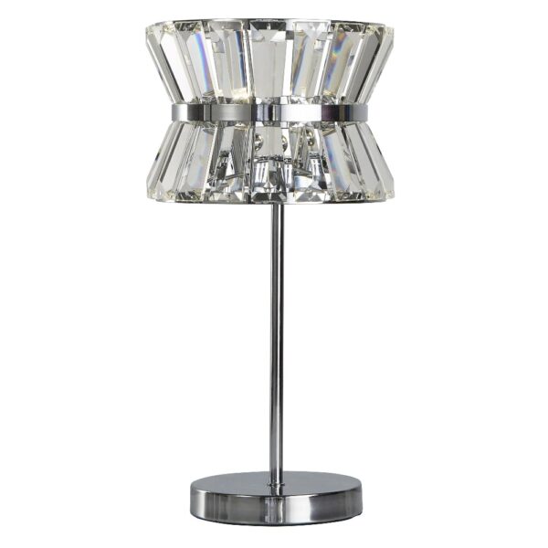 Uptown 2 Light Clear Crystal Table Lamp In Chrome