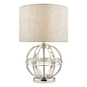 Laura Ashley Aidan Glass & Polished Chrome Globe Table Lamp with Shade