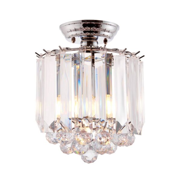 Fargo 2 Lights Crystal Droplets Flush Ceiling Light In Chrome