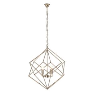 Kamloops Geometric Chandelier Ceiling Light In Silver Nickel