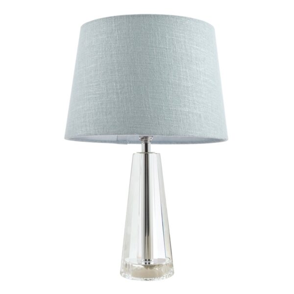 Laura Ashley Blake Cut Glass Crystal Obelisk Small Table Lamp Base In Polished Chrome Finish