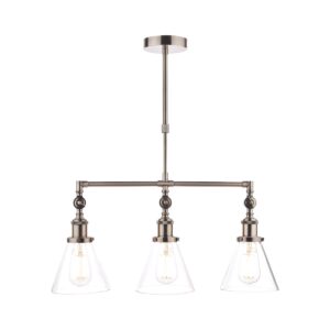 Laura Ashley Isaac 3 Light Bar Pendant Ceiling Light in Industrial Nickel