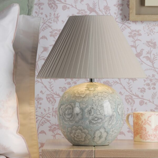 Laura Ashley Montford Table Lamp In Blue Ceramic With Shade LA3756619-Q