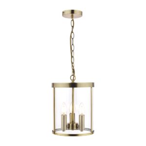 Laura Ashley Selbourne 3 Light Ceiling Lantern In Antique Brass Finish