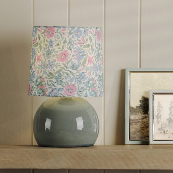 Laura Ashley Sherston Table Lamp In Blue Crackle Glaze With Shade LA3756618-Q