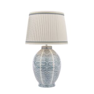 Laura Ashley Stannard Table Lamp In Blue Ceramic With Shade LA3756620-Q