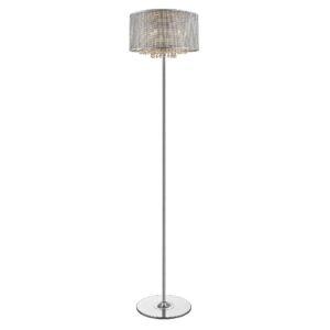 Palace 4 Light Crystal Droplet Floor Lamp In Chrome Sliver