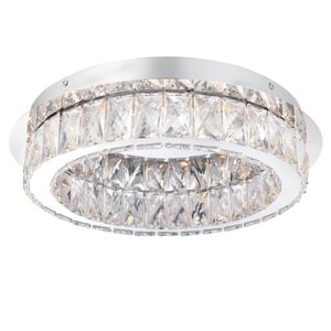 Swayze LED Acrylic Crystals Flush Ceiling Light In Chrome