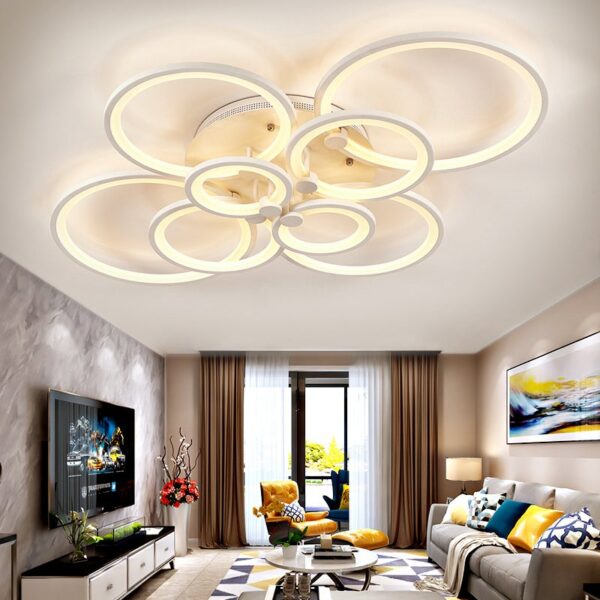 4/6/8 Rings LED Semi-Flush Ceiling Light Dimmable/Non-Dimmable