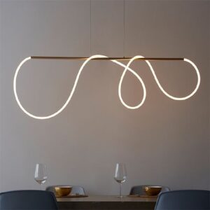 Amqui LED Silicone Tube Pendant Ceiling Light In Gold