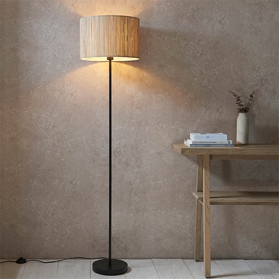 Brooks Seagrass Drum Shade Floor Lamp In Natural