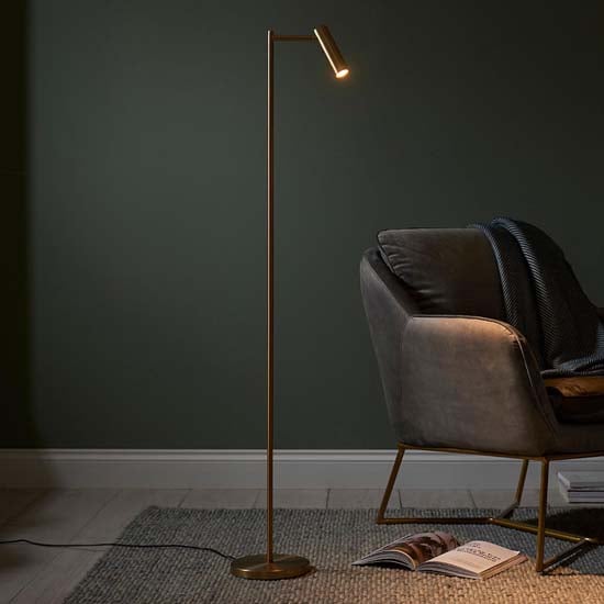 Detroit Reader Task Floor Lamp In Brass