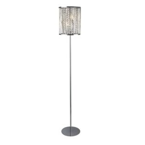 Elise 2 Lights Floor Lamp In Chrome With Crystal Drops