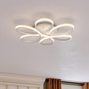 Floral 6 Rings Modern LED Ceiling Light Dimmable with Remote Control