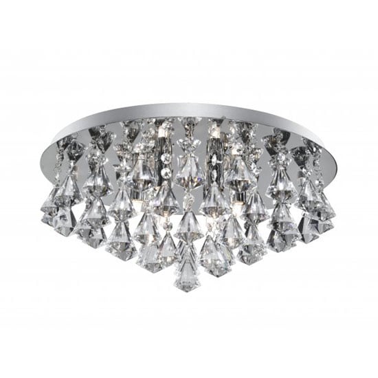 Hanna 8 Lamp Semi Flush Ceiling Light Finished In Chrome