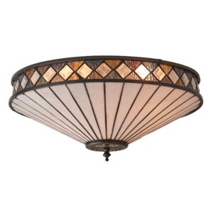 INTERIORS 1900 64145 Fargo Tiffany 2 Light Flush Ceiling Light