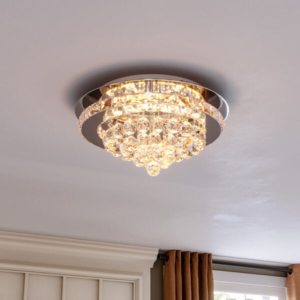 LED Ceiling Light Chandelier Lamp with Crystal Droplets