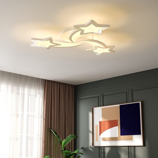 LED Ceiling Light Fixture with Star Lampshades