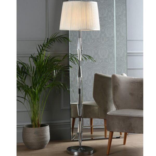 Laura Ashley Blake Crystal Floor Lamp Base In Polished Chrome Finish