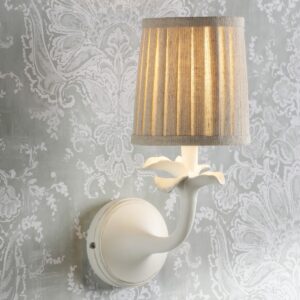 Laura Ashley Eleni Wall Light In Matt White With Shade LA3756616-Q