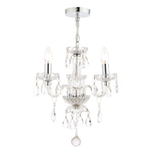 Laura Ashley Harriet 3 Light Crystal Chandelier in Polished Chrome Finish