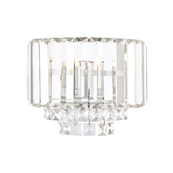 Laura Ashley Vienna Crystal Glass Wall Light In Polished Chrome Finish