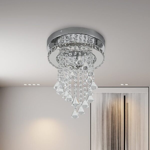 Modern Crystal Ceiling Light with Droplets Cool White