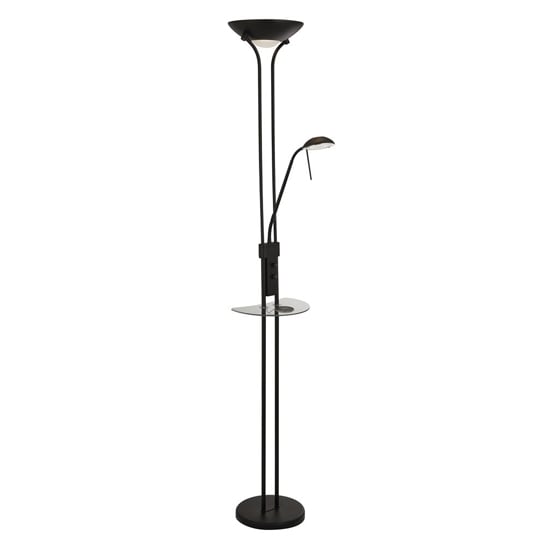 Wireless USB LED Mother And Child Floor Lamp In Matt Black